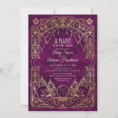 Invitation Fête de naissance de sorcière Halloween Tarot (Devant)