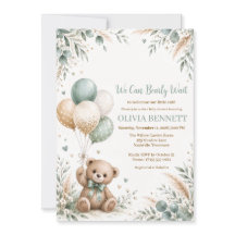 Fête de naissance de Teddy Bear Vert Sauge