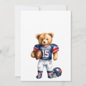 Invitation Fête de naissance de Teddy, Quarterback de footbal (Dos)