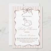 Invitation Fête de naissance du bébé sur le thème du cheval à (Devant)