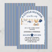 Invitation Fête de naissance d'un petit frappeur de baseball (Devant / Derrière)