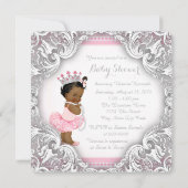Invitation Fête de naissance d'une fille ethnique au tutu ros (Dos)