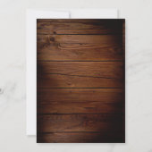 Invitation Fête de naissance en bois d'éléphant bleu rustique (Dos)