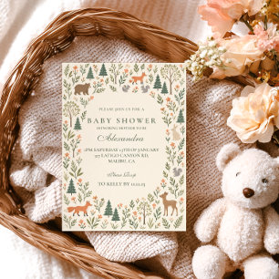 Invitation Fête de naissance en bois folklorique