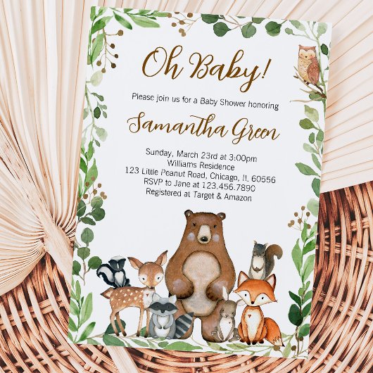 Invitation Fête de Naissance en Forêt