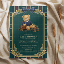 Fête de naissance en tartan d'ours en peluche Prép