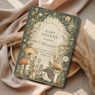 Invitation Fête de naissance Enchantée de la Forêt de Bois
