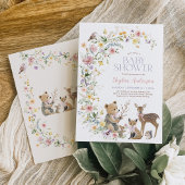 Invitation Fête de naissance Enchantée de la Forêt de Fleurs