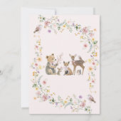 Invitation Fête de naissance Enchantée de la Forêt de Fleurs (Dos)