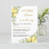 Invitation Fête de naissance été Citron Bébé (Debout devant)