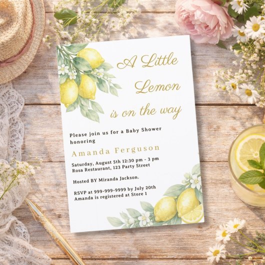 Invitation Fête de naissance été Citron Bébé