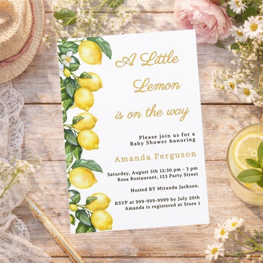 Invitation Fête de naissance été Citron Bébé