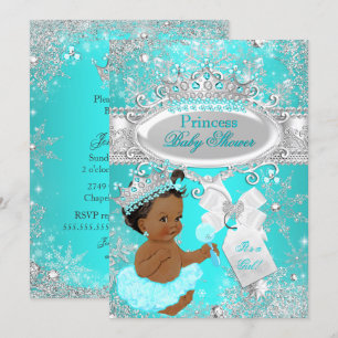 Invitation Fête de naissance Ethnique Aqua Wonderland Princes