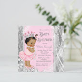Invitation Fête de naissance Ethnique Princesse Tutu Rose Arg (Debout devant)