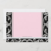 Invitation Fête de naissance ethnique rose et noir (Dos)