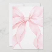 Invitation Fête de naissance fille à ruban rose (Dos)