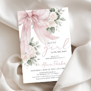 Invitation Fête de naissance fille arc en ciel rose
