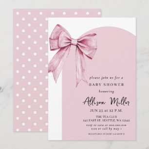 Invitation Fête de naissance fille arc-en-ciel rose Coquette