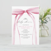 Invitation Fête de naissance fille Arc rose (Debout devant)