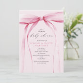 Invitation Fête de naissance Fille Arc Rose (Debout devant)