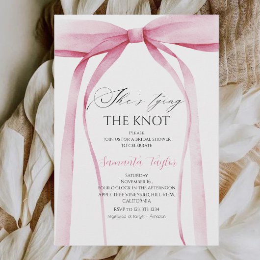 Invitation Fête de naissance fille Arc rose