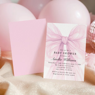 Invitation Fête de naissance Fille Arc Rose Doux