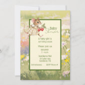 Invitation Fête de naissance fille aux animaux de la forêt (Devant)