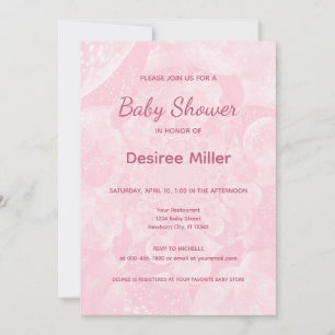 Invitation Fête de Naissance Fille Ballons Roses Minimaliste