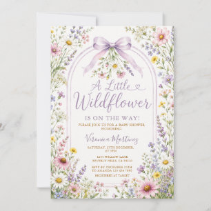 Invitation Fête de naissance Fille Bordure de fleurs sauvages