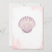 Invitation Fête de naissance fille Coquillage Rose (Dos)