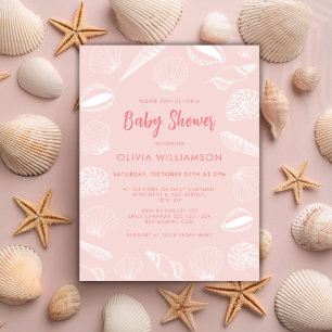 Invitation Fête de naissance Fille Coquillages Océan Plage