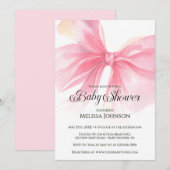 Invitation Fête de Naissance Fille écriture Coquette Rose (Devant / Derrière)