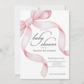 Invitation Fête de Naissance Fille Élégante Rose Coquette (Devant)