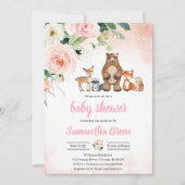 Invitation Fête de naissance fille en forêt (Devant)