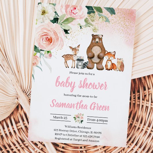 Invitation Fête de naissance fille en forêt