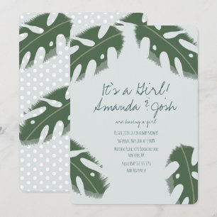 Invitation Fête de naissance Fille Monstera Tropicalité