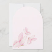 Invitation Fête de naissance fille papillons rose arche (Dos)