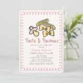 Invitation Fête de naissance fille rose Pasta & Pacifiers Doo (Debout devant)