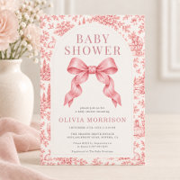 Fête de Naissance Fille Ruban Rose Toile Française
