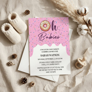 Invitation Fête de Naissance Filles Jumelles Bébé Oh Bébés Po