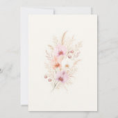 Invitation Fête de naissance Fleur de Boho Orchidée sauvage (Dos)