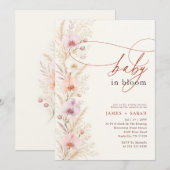 Invitation Fête de naissance Fleur de Boho Orchidée sauvage (Devant / Derrière)