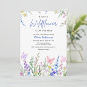 Invitation Fête de naissance Fleur de petite fleur sauvage (Debout devant)