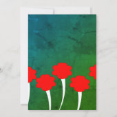 Invitation Fête de Naissance Fleur de Tulipe Rouge Bébé Fille (Dos)