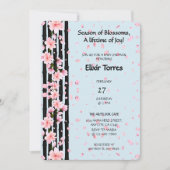 Invitation Fête de naissance Fleurs de cerisier de printemps (Devant)