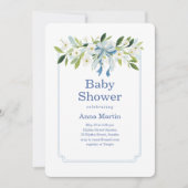 Invitation Fête de Naissance Fleurs de Nantucket (Devant)