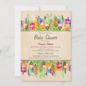 Invitation Fête de Naissance Fleurs de Printemps Bébé (Devant)