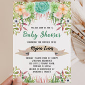 Invitation Fête de naissance Floral Cactus Bébé