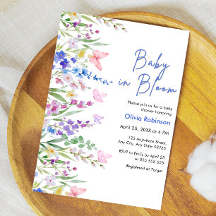 Invitation Fête de naissance Floral Spring Baby in Bloom