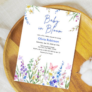 Invitation Fête de naissance Floral Spring Baby in Bloom